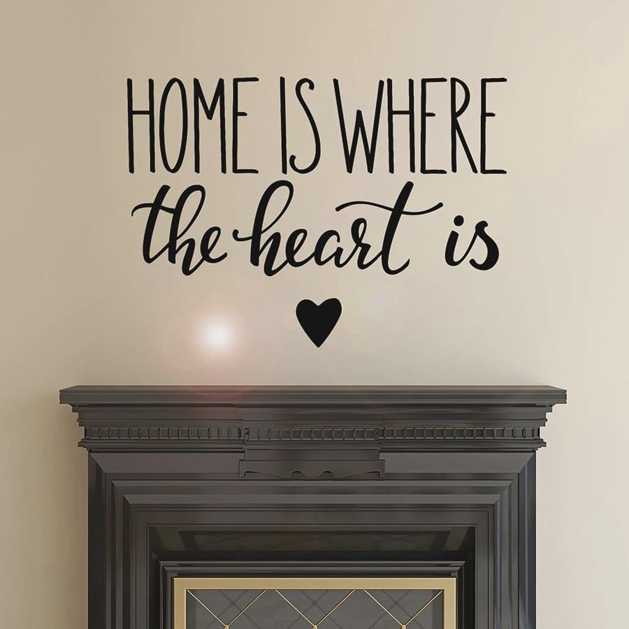 Inspiring Quote Wall Decal Home Is Where The Heart Is Vinyl Window ...