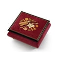 thumbnail image 1 of Inspiring Red Wine Music Theme with Violin Wood Inlay Music Box - Wedding March (Mendelssohn), 1 of 2