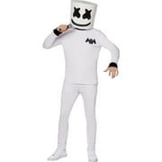 Inspirit Design DJ Marshmello Halloween Costume for Adults, Small, Includes T-Shirt and Mask
