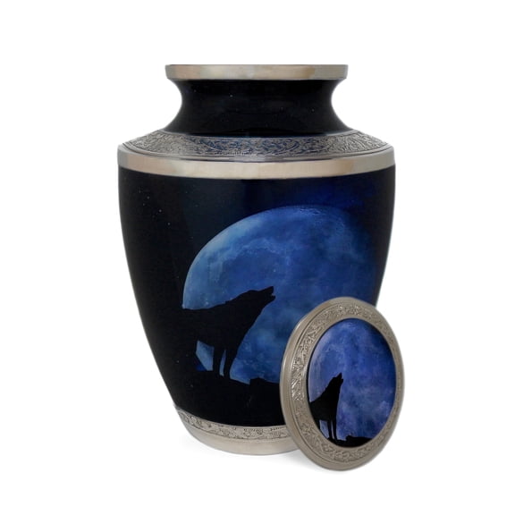 Inspiro, LLC Lone Wolf White High Quality Alloy L Cremation Urns