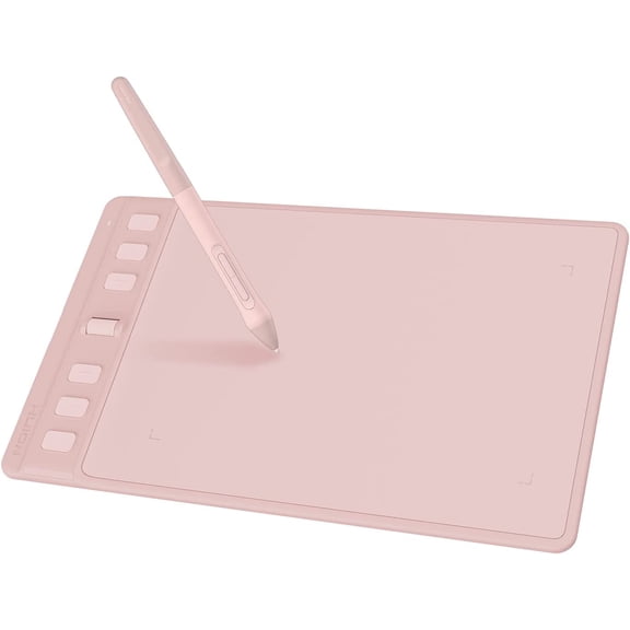 Inspiroy 2 Small Drawing Tablet with Scroll Wheel, 6.3 x 3.9, Pink
