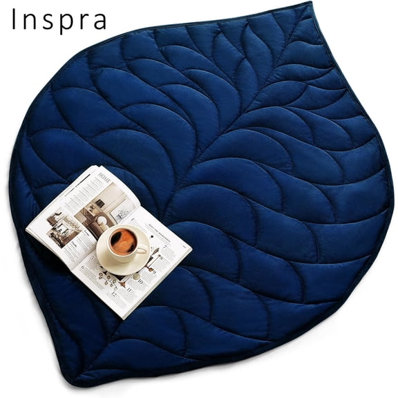 Inspra Weighted Lap Blanket for Adults 7 lbs 41" x 53", Cozy Crystal Velvet Weighted Blanket for Relaxation, All-Season Use, Machine Washable, Navy Blue