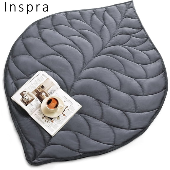 Inspra Weighted Lap Blanket for Adults 7 lbs 41" x 53", Cozy Crystal Velvet Weighted Blanket for Relaxation, All-Season Use, Machine Washable, Gray