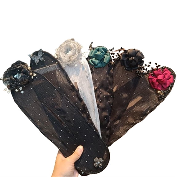 Insstyle star flower hair accessories. Hand - embroidered for buns. Hair roller, clip, curler. 6 pcs