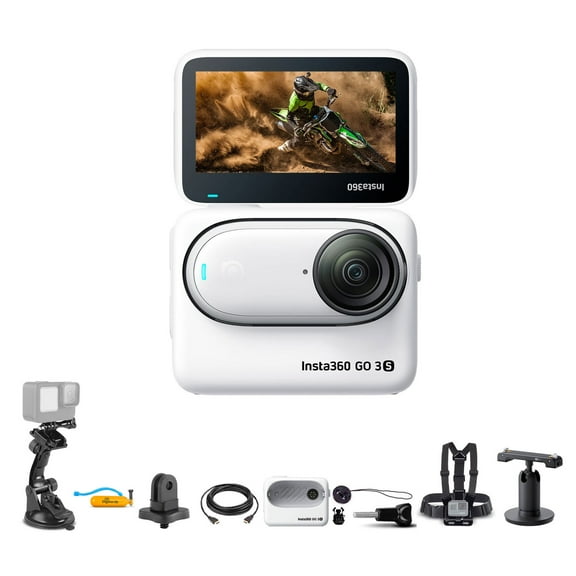 Insta 360 GO 3S (White) 64GB Tiny Mighty 4K Action Vlogging Camera + 50-in-1 Accessory Kit