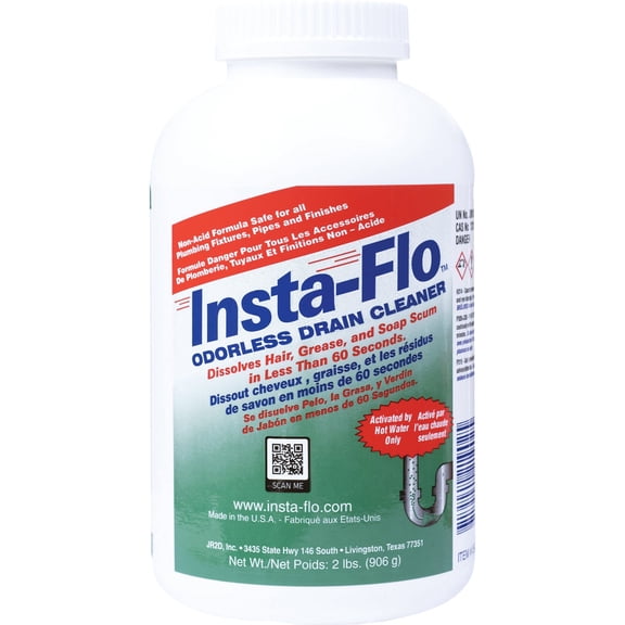 Insta-Flo Crystal Drain Cleaner - Pack of 2