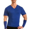 thumbnail image 1 of INSTA SLIM Mens Compression Short Seeve V-Neck Shirt, Color: Royal, Size: M (VA0001-ROY-M), 1 of 15