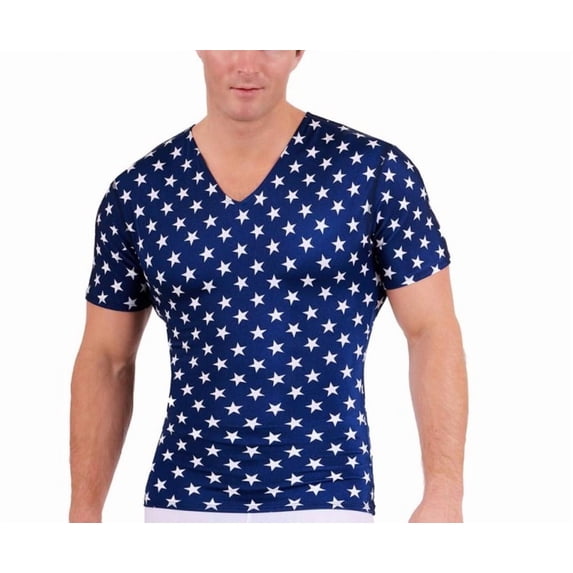 Insta Slim Stars Compression Activewear Short Sleeve V-neck 4VAT001
