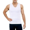 thumbnail image 1 of Insta Slim - Made in USA - Firm Compression Sleeveless V-Neck Body Shaper for Men. Tummy Control Slimming Shapewear Undershirt for Gynecomastia, Beer Belly & Back Support (White, LG), 1 of 16