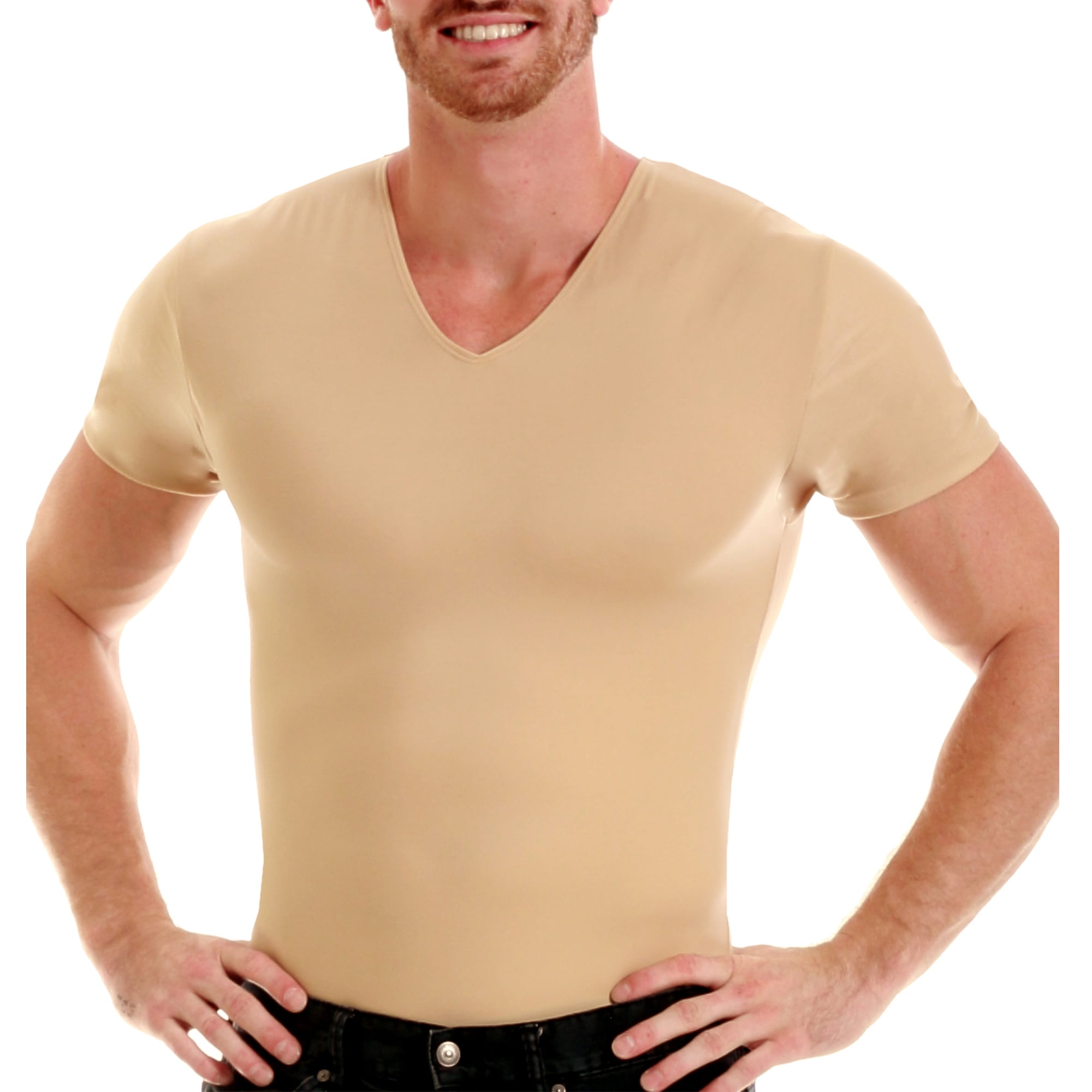 Mens Firm Tummy Compression Shirt with Waist Girdle Belt Gynecomastia  Shapewear