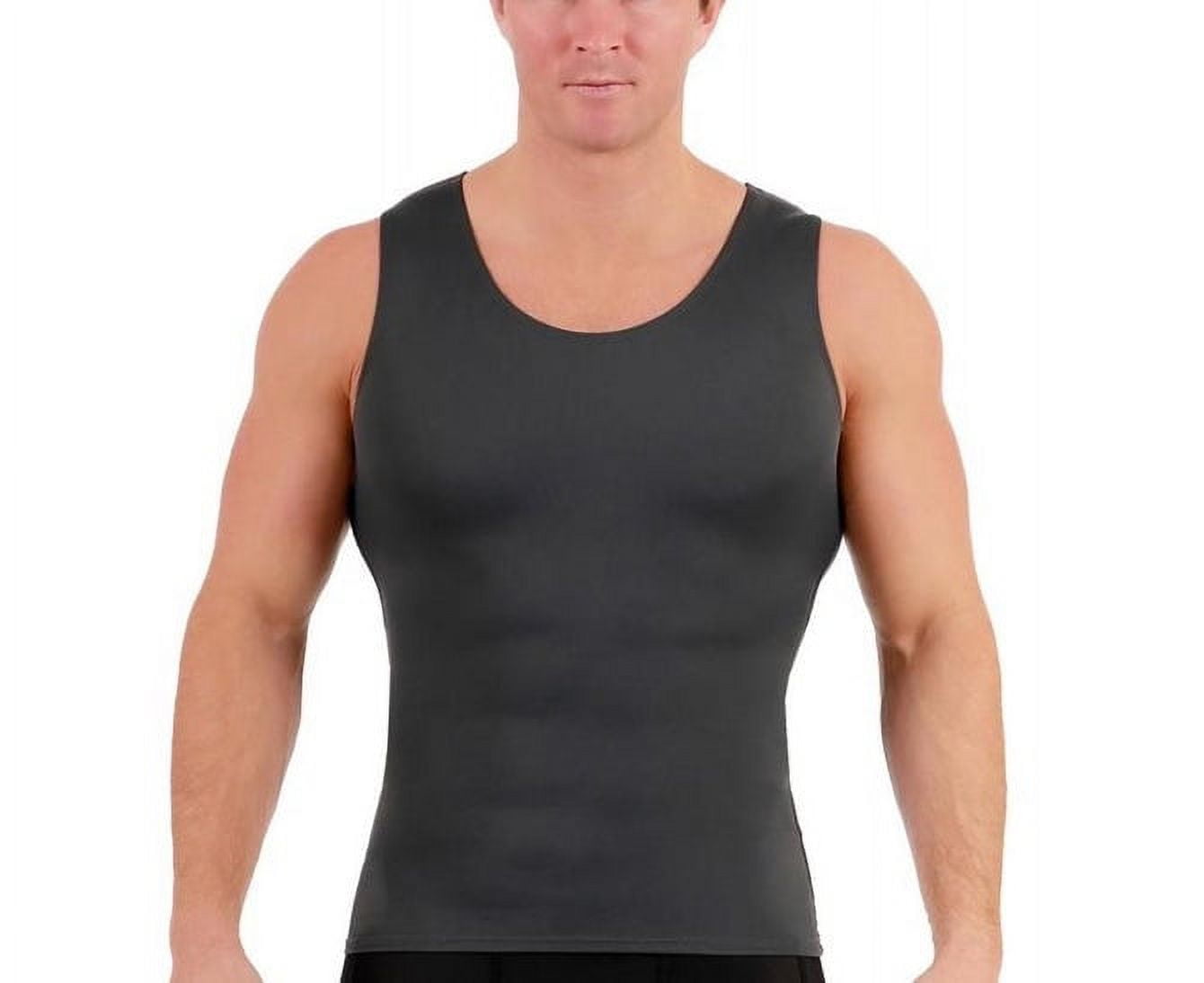 Insta Slim Made in USA Medium Compression Activewear Tank Top for Men. Tummy Control Slimming Shapewear Body Shaper for Beer Belly Love Handles