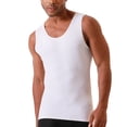thumbnail image 1 of Insta Slim - Made in USA - Medium Compression Activewear Tank-Top for Men. Tummy Control Slimming Shapewear Body-Shaper for Beer Belly, Love Handles & Back Support (White, XL), 1 of 21