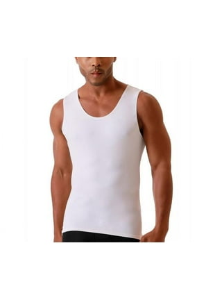 Insta Slim - Made in USA - Medium Compression Activewear Tank-Top for Men.  Tummy Control Slimming Shapewear Body-Shaper for Beer Belly, Love Handles 