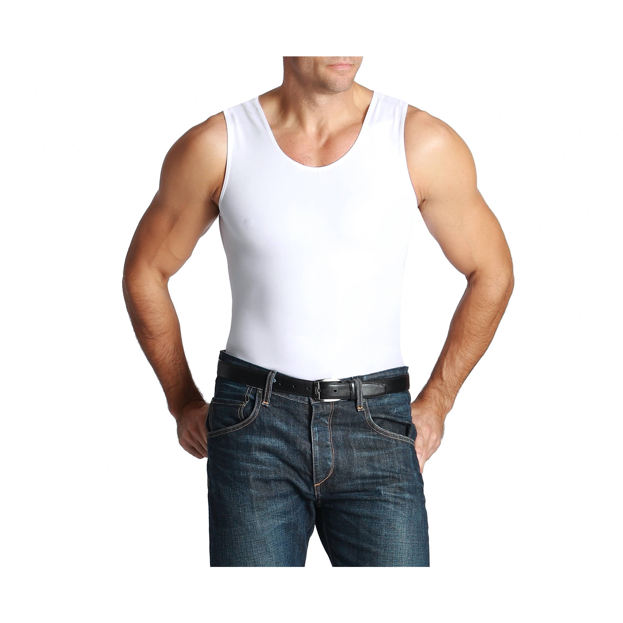 SLIMBELLE Men's Slim Body Shapewear Tank Top Underwear Shirt Tummy Control  Belly Slim Tops