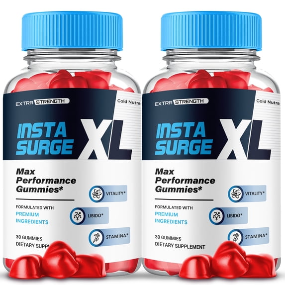 Insta Surge XL Gummies, Advanced Formula, InstaSurge XL Supplement All Natural Formula, Maximum Strength (2 Pack)