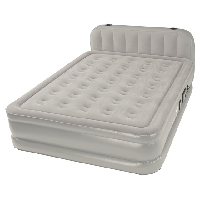 Instabed Raised 18" Queen Air Mattress with Headboard and neverFLAT