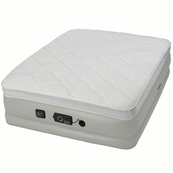 Insta-bed Raised 18" Queen Pillow Top Air Mattress with neverFLAT AC Pump