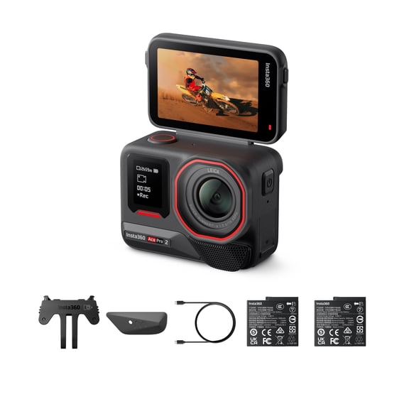 Insta360 Ace Pro 2 Dual Battery Bundle - 8K Waterproof Action Camera Co-Engineered with Leica, 1/1.3" Sensor, Dual AI Chip, Leading Low Light
