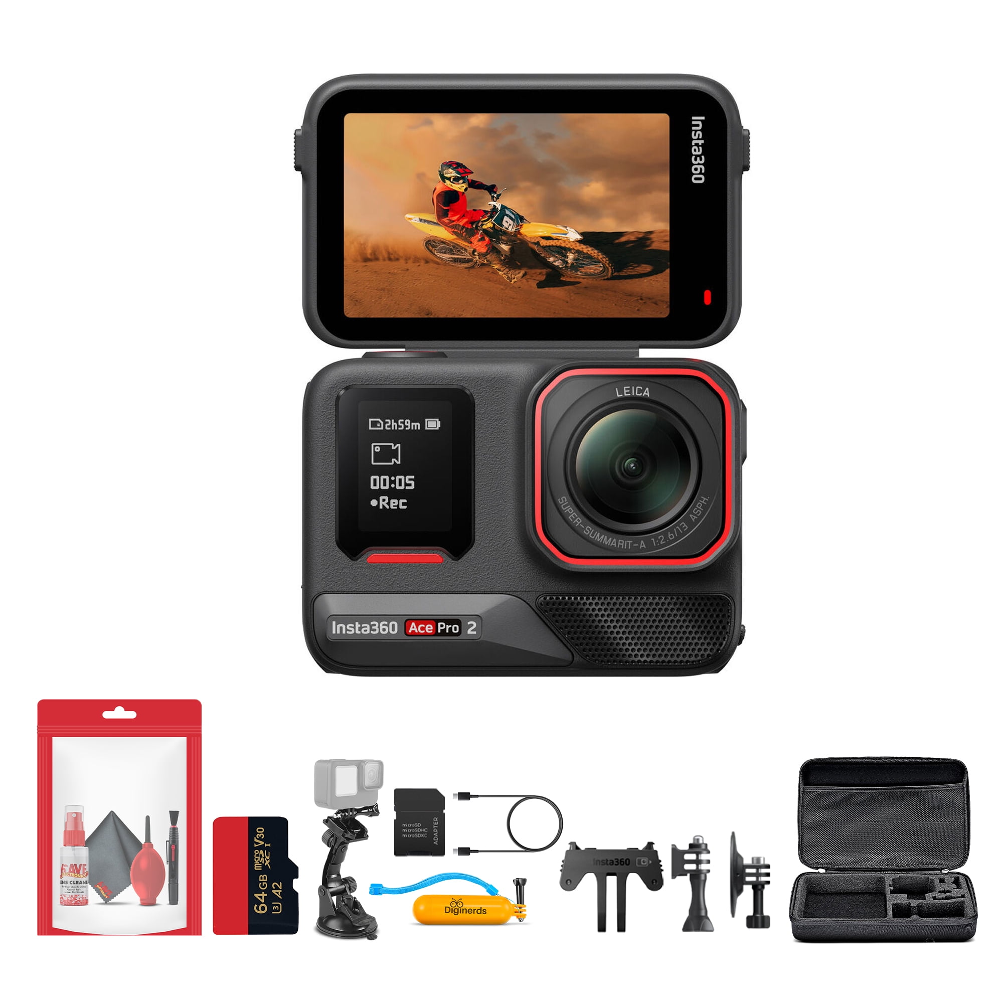 Insta360 Ace Pro 2 WaterProof Action Camera, AI-Powered, 8K30 , 1 