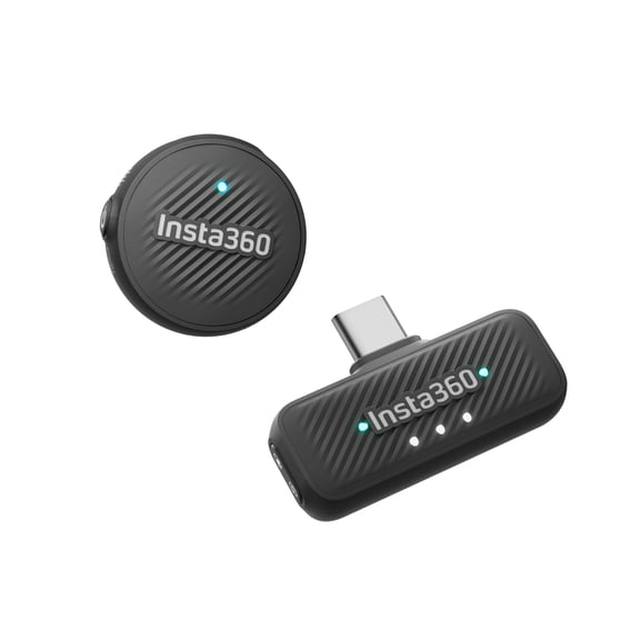 Insta360 Mic Air (1 TX + 1 RX), Noise Cancelling, 300m Range, Wireless Microphone for USB-C iPhone/Android/PC/Mac, Vlog, Streaming