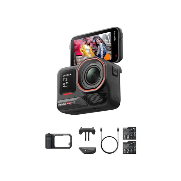 Insta360 Ace Pro 2, 8K AI-Powered Action Camera, Xplorer Pro Bundle w/ Dual Battery, Midnight Black