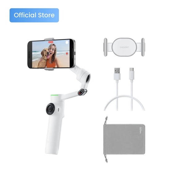 Insta360 CINSABQA-FLOW2LITE01 Flow 2 Standard Bundle Gimbal Stabilizer - Summit White