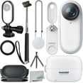 thumbnail image 1 of Insta360 GO 2 Action Camera with Starter Accessory Bundle - Includes: Action Camera Frame Adapter for Insta360 GO2, Mini “Gripster” Tripod, Charge Case (with Lightning Connector), Selfie Stick & More, 1 of 9