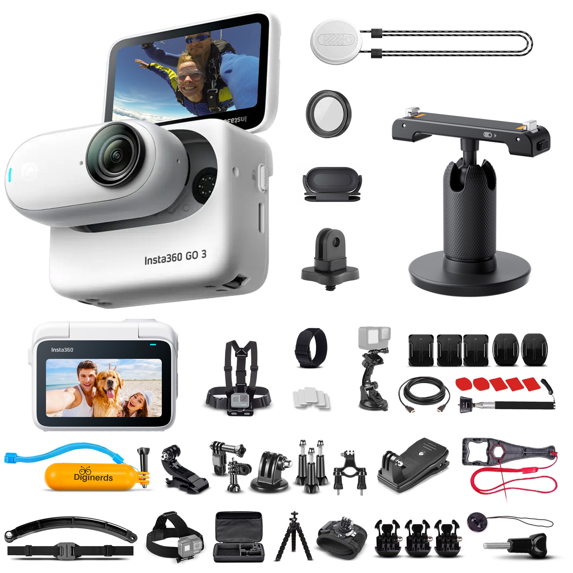  insta360 X3 - Waterproof 360 Action Camera with 1/2 48MP  Sensors, 5.7K 360 HDR Video, 72MP 360 Photo Bundle with 64gb Memory + High  Speed Card Reader & 50 Piece Accessory Kit : Electronics