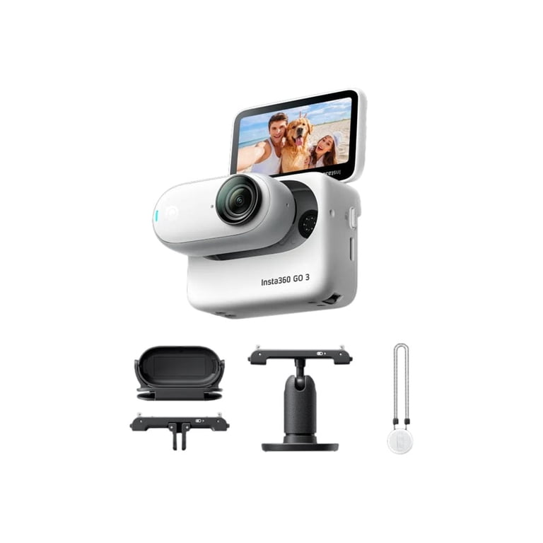 Insta360 GO 3 Action Camera, White, 64GB, Sport Kit, 2.7K