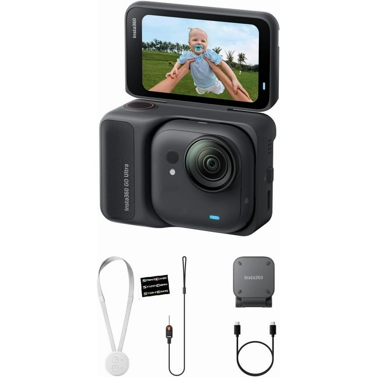Insta360 GO Ultra Standard Bundle Midnight Black - Tiny Hands-Free
