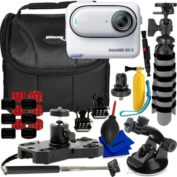 Insta360 GO3 S Standard Edition (Arctic White, 64GB) - 12PC Bundle