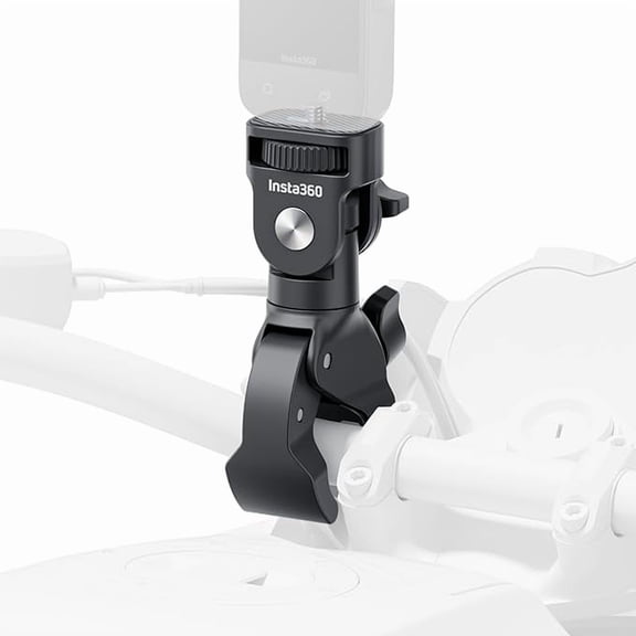 Insta360 Heavy Duty Clamp Mount for X4, Ace Pro, GO 3, X3, ONE RS  Motorcycle Handlebar Action Camera Mount with 1/4" Adapter, Wrench & Anti-Slip Rings  Universal Fit (1737mm)