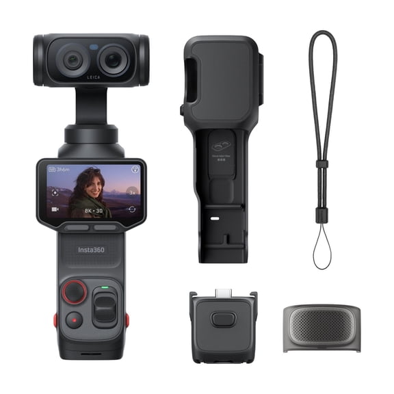 Insta360 Luna Ultra - 8K Vlogging Camera with Dual Leica Lenses, 12 Zoom, 1" Sensor, Detachable 2" Touchscreen, Pocket Gimbal Camera-Cosmic Black