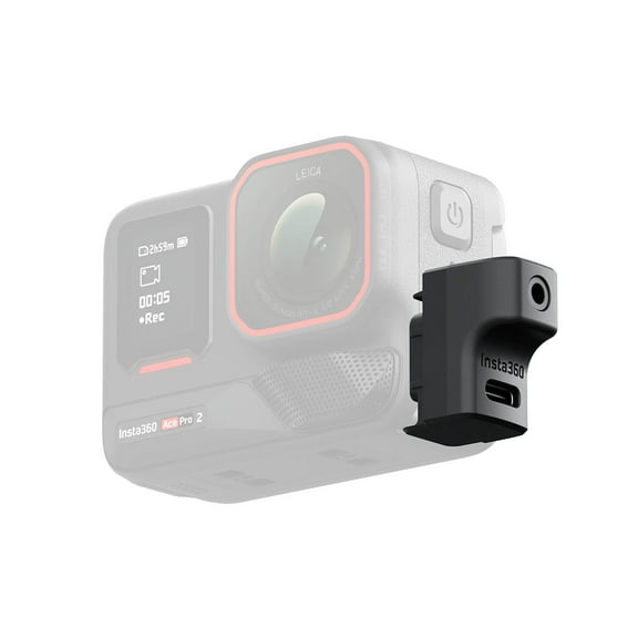 Insta360 Microphone Adapter for Ace and Ace Pro/Pro 2 Action Cameras, Black