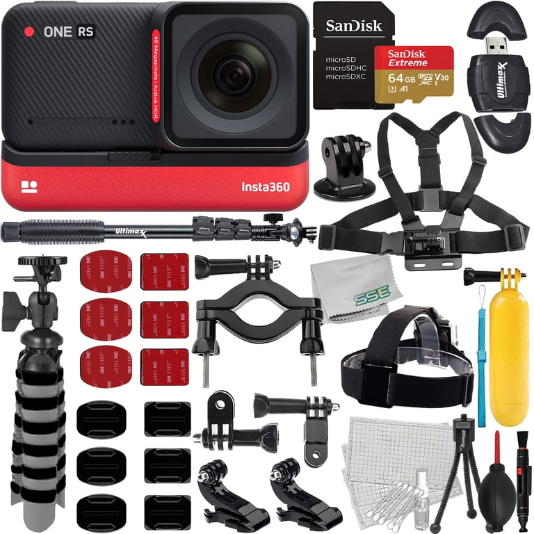 Insta360 ONE RS 4K Action Camera, Waterproof, 64GB SDXC, Bike 
