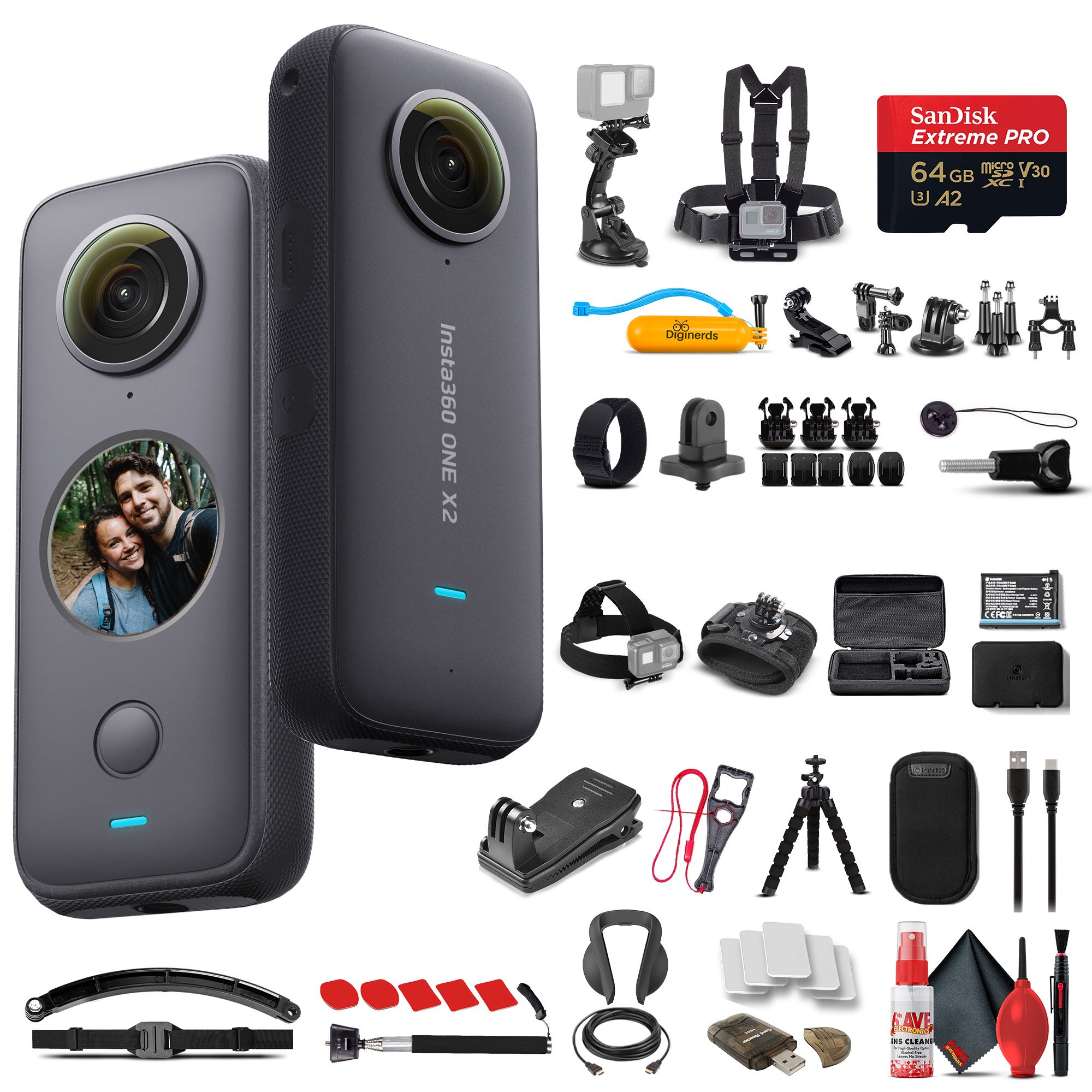 Insta360 ONE X2 360 Degree Waterproof Action Camera, 5.7K 360