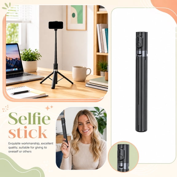 Insta360 Selfie Stick, Adjustable Non-Slip Matte Black, Portable Tripod with Wireless Remote Shutter, for Travel Outdoor Selfie Video Recording Content Creation, for Vlog Use,