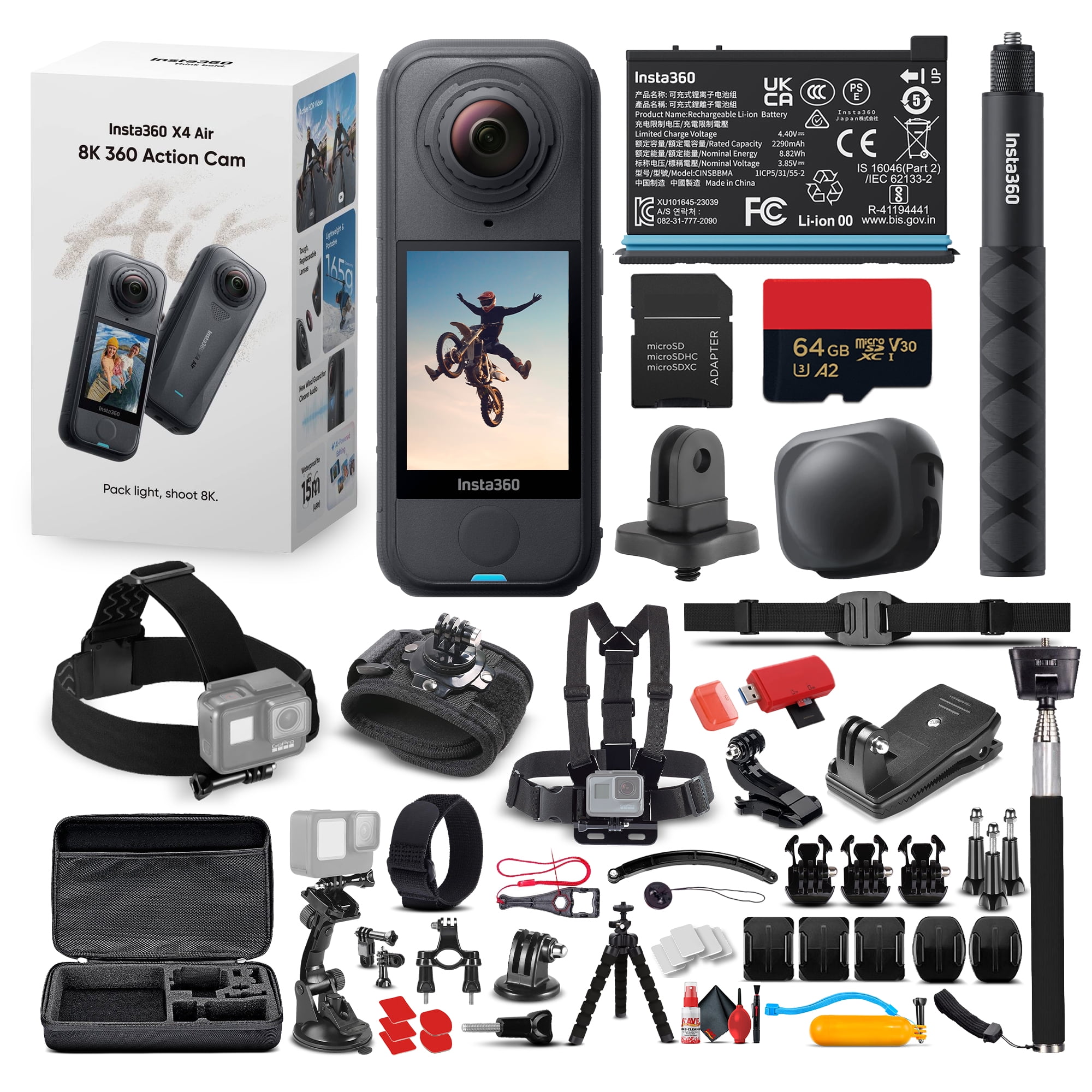 Insta360 X4 Air 360 Action Camera Starter Bundle (Black 