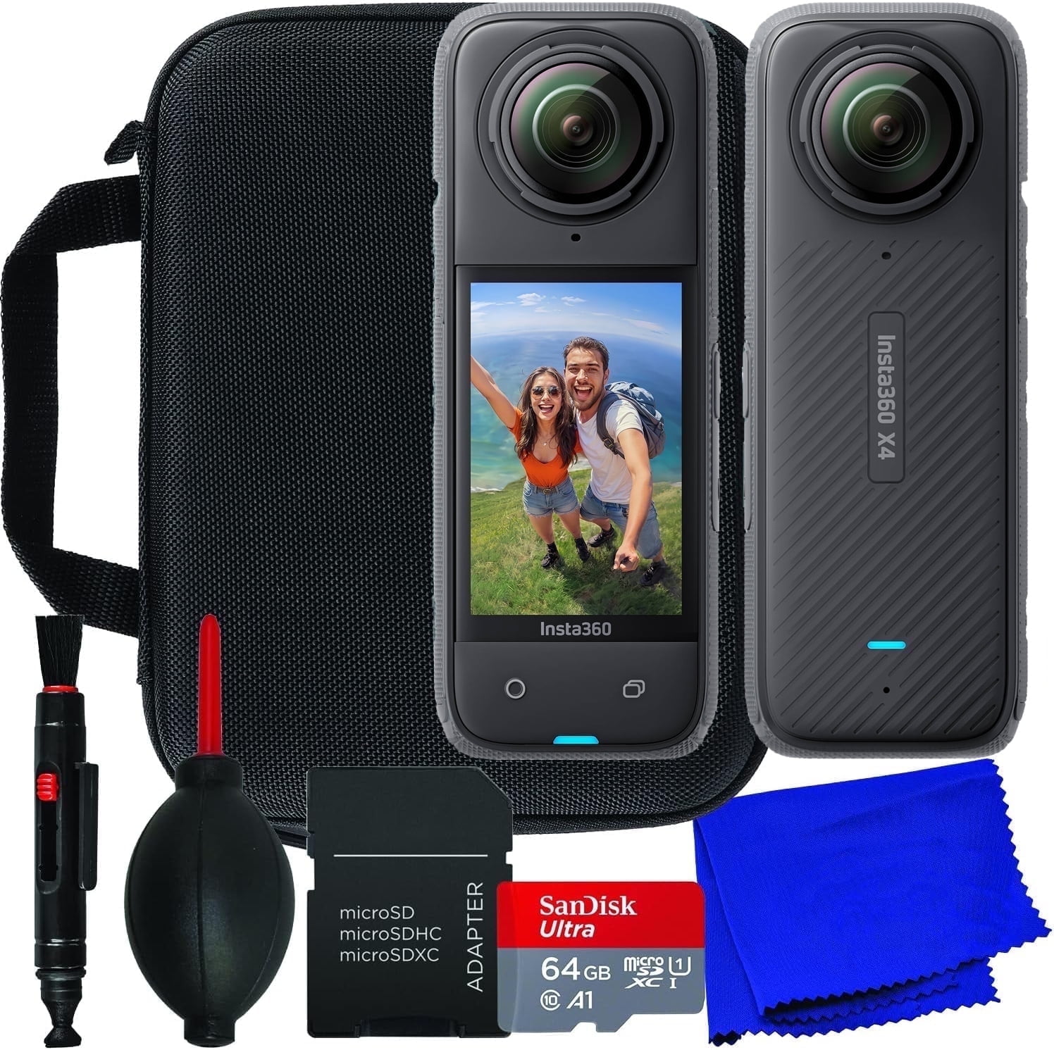 Insta360 X4 Camera Bundle with 64GB SD Card, Waterproof Case 