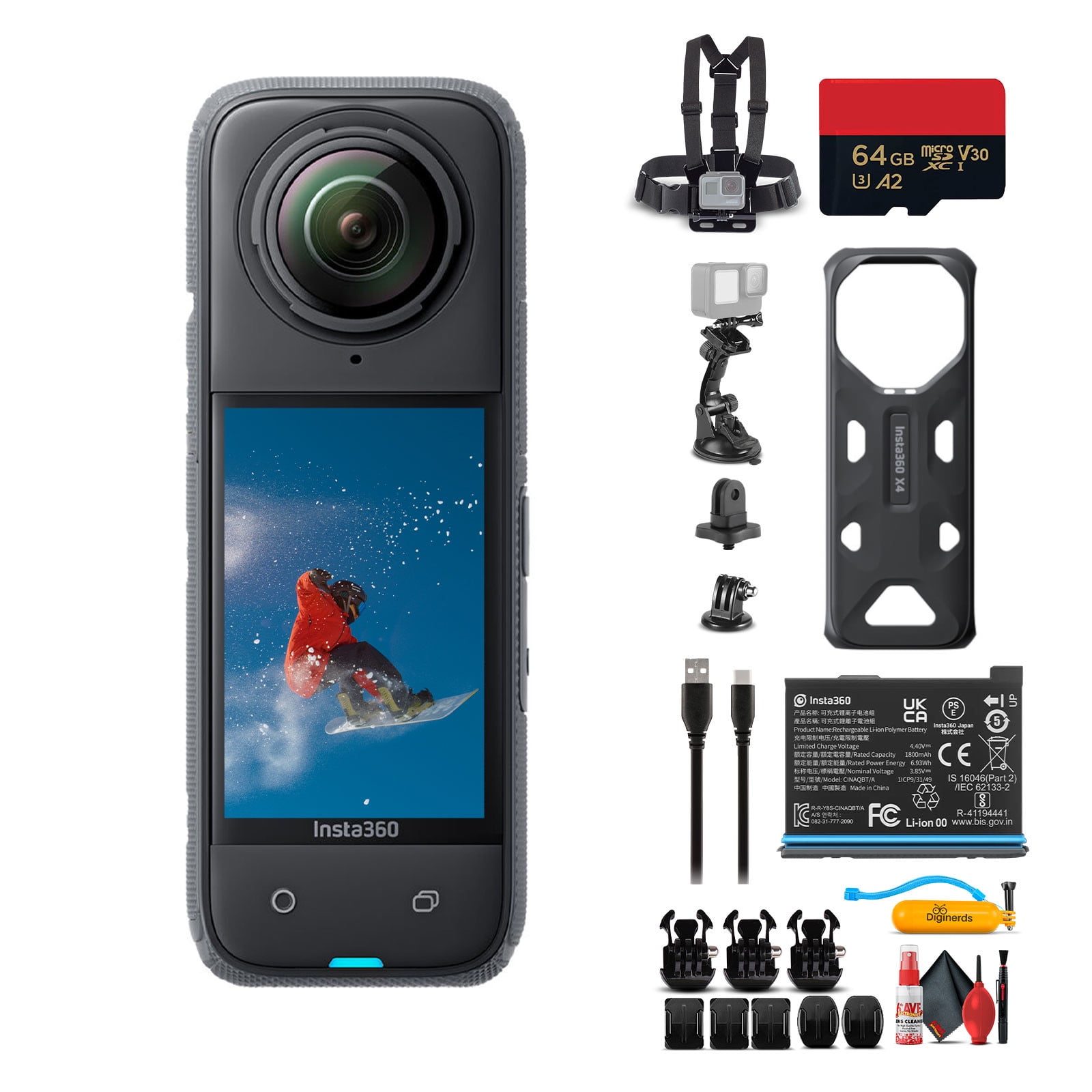 Insta360 X4 - Waterproof 360 Camera + 50-in-1 Accessory Kit Insta360 X4 - Waterproof 360 Camera + 50-in-1 Accessory Kit