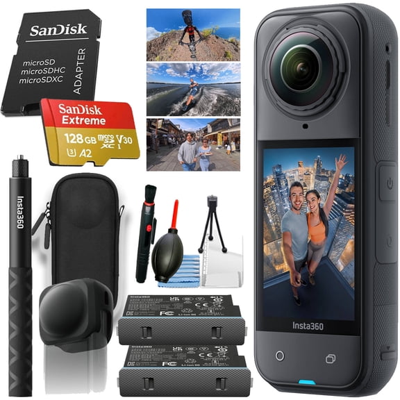 Insta360 X5 360 8K Action Camera - Waterproof, FlowState Stabilization, Built in Wind Guard, Replaceable Lens