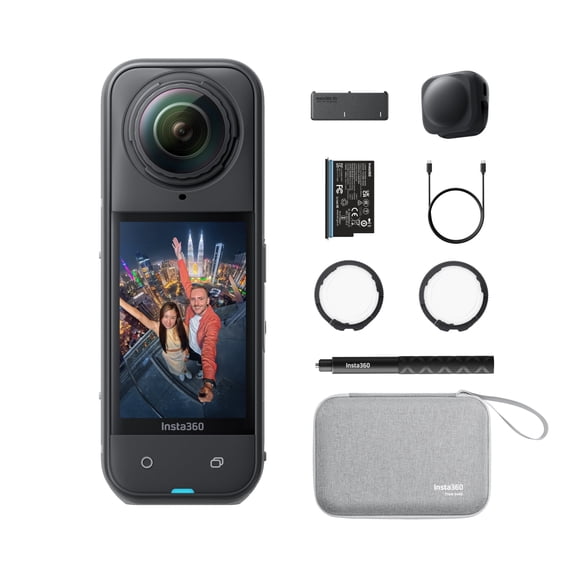 Insta360 X5 Essentials Bundle - Waterproof 8K 360 Action Camera, Leading Low Light, Invisible Selfie Stick Effect, 3-Hour Battery