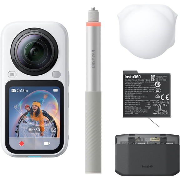 Insta360 X6 8K 360 Action Camera Essential Bundle, Arctic White