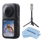 Insta360 X6 8K 360 Action Camera Standard Bundle, Midnight Black, Bundle with 2-in-1 Invisible Selfie Stick Tripod, Cleaning Cloth