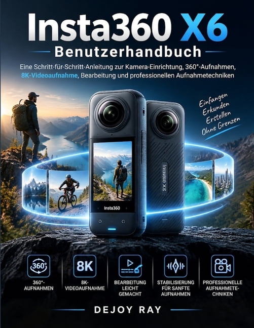 Insta360 X6 Benutzerhandbuch: Eine Schritt-fÃ¼r-Schritt-Anleitung zu Kameraeinstellungen, 360Â°-Aufnahmen, 8K-Videoaufzeic, (Paperback)