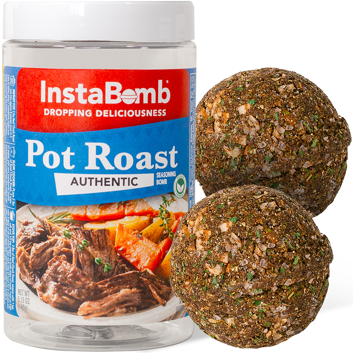 InstaBomb Pot Roast Bomb - 2 Pack - Just Add Water, Meat, & 1 Birria Bomb - Seasoning Bomb - Instant Pot - Slow Cooker
