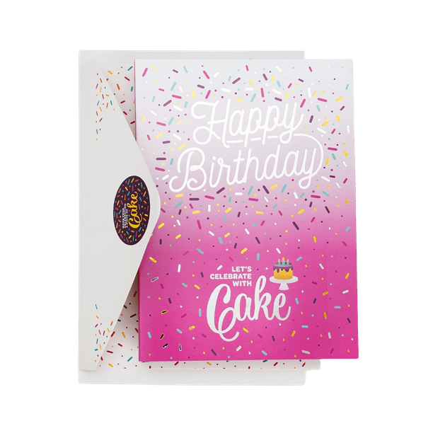 Vanilla Confetti Pink Happy Birthday Cake Card Vanilla Confetti Pink Happy Birthday Cake Card