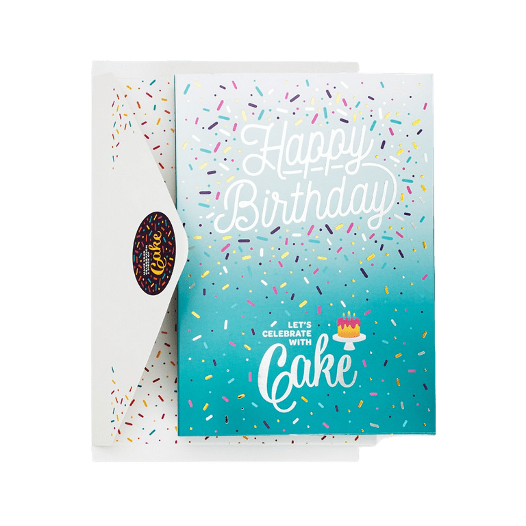 Teal Happy Birthday Cake Card Vanilla Confetti Teal Happy Birthday Cake Card Vanilla Confetti