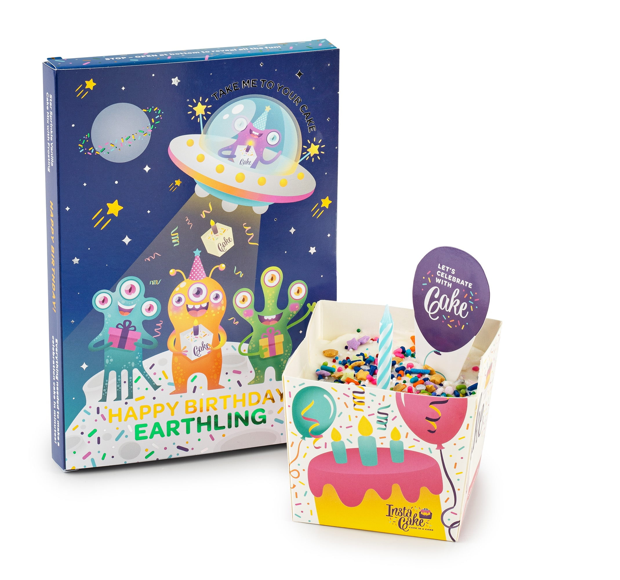 Out of this World Alien Birthday Cake Card