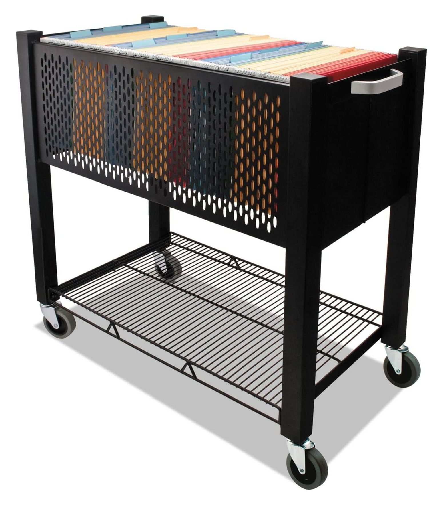 Lockable File Carts InstaCart File Cart - Black Mobile Filing Cabinet - 14.25